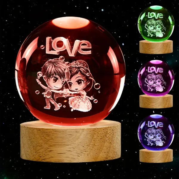 Rgb Glowing Crystal Ball Night Light